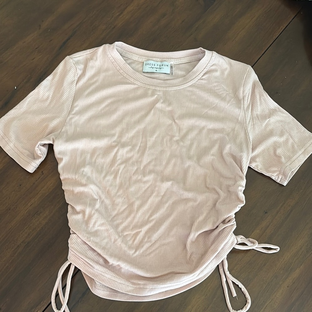 Dress Forum Blush Ruched Tie Tee